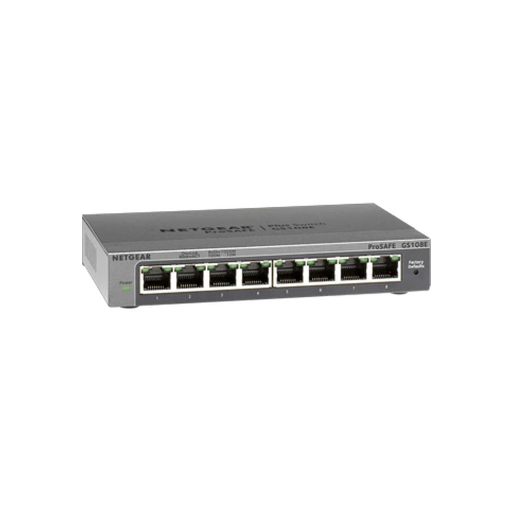 NETGEAR (GS108E) 8-Port Easy Smart Managed Gigabit Switch, Gbe+(8), Life Wt