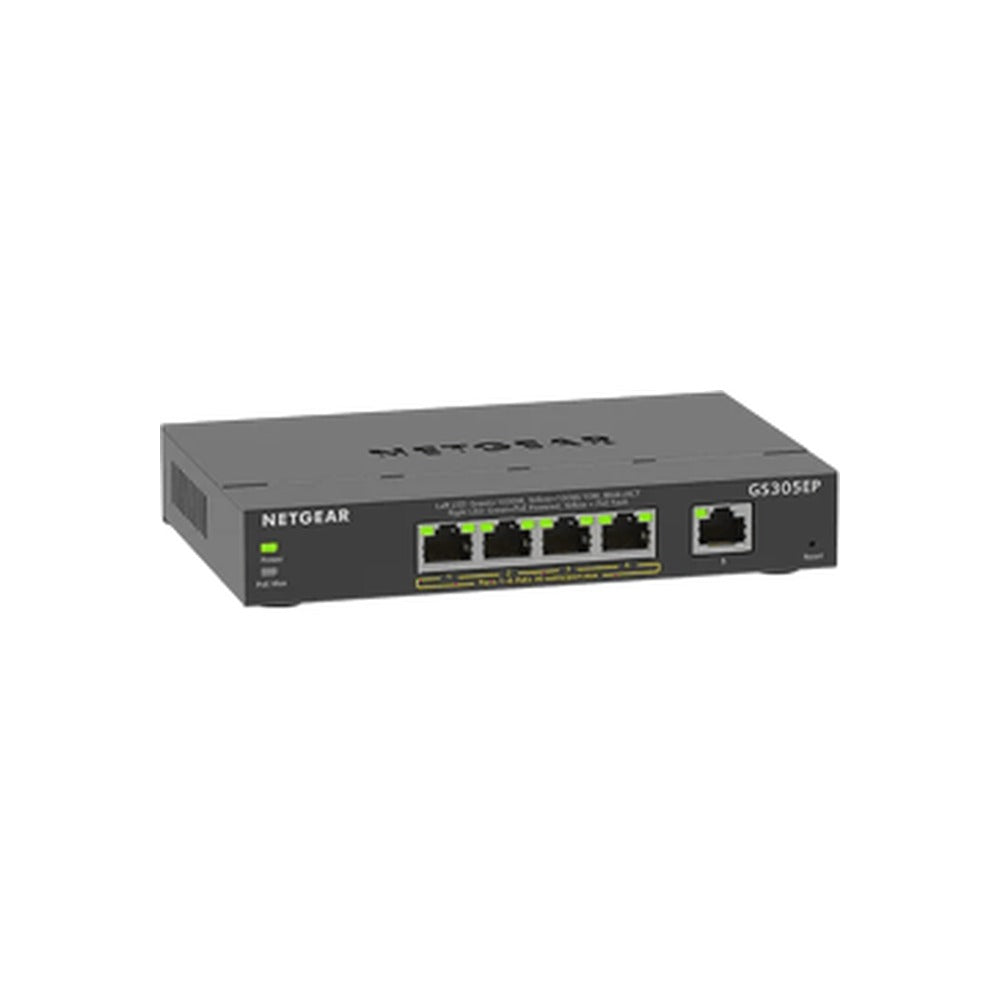 NETGEAR (GS305EP) 5-Port Web Managed Switch, PoE+(4) 63W