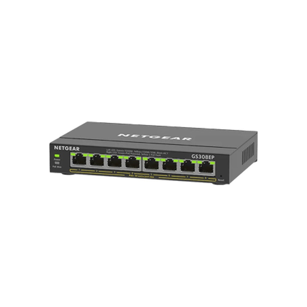 NETGEAR (GS308EP) 8-Port Web Managed Switch, PoE+(8) 62W