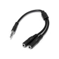StarTech 3.5Mm Stereo Splitter Cable, 3-Position To 2X 3-Position, M/F, Ltw