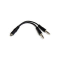 StarTech 3.5Mm Stereo Splitter Cable, 4-Position To 2X 3-Position, F To M, Ltw