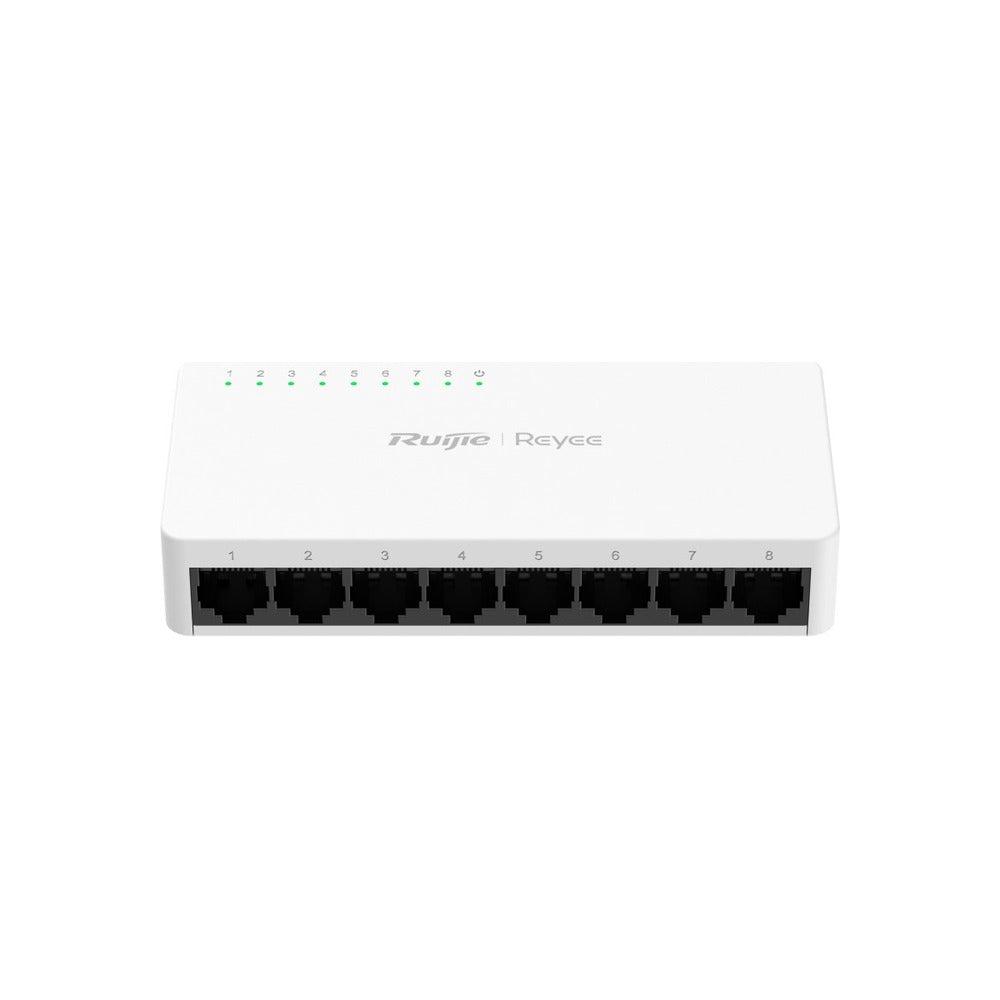 Ruijie Reyee 8 Port 10/100Mbps Unmanaged Fanless Switch, Plastic