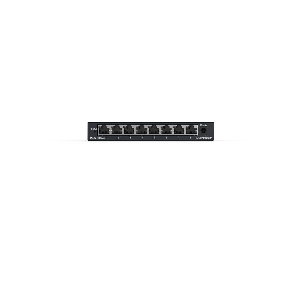 Ruijie Reyee 8 Port Gigabit Unmanaged Fanless Switch, Metal Casing