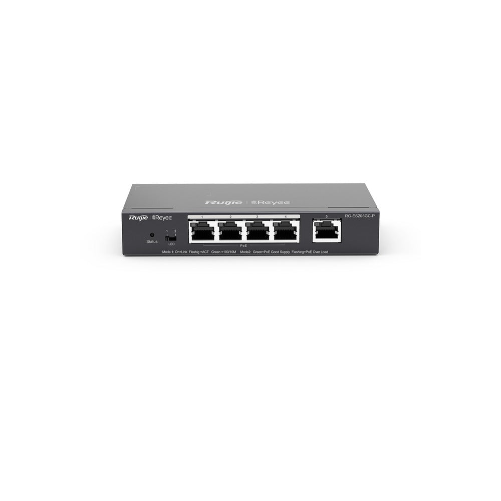 Ruijie Reyee 5 Port Gigabit Smart Cloud Managed Switch, 4 PoE+ (54W)