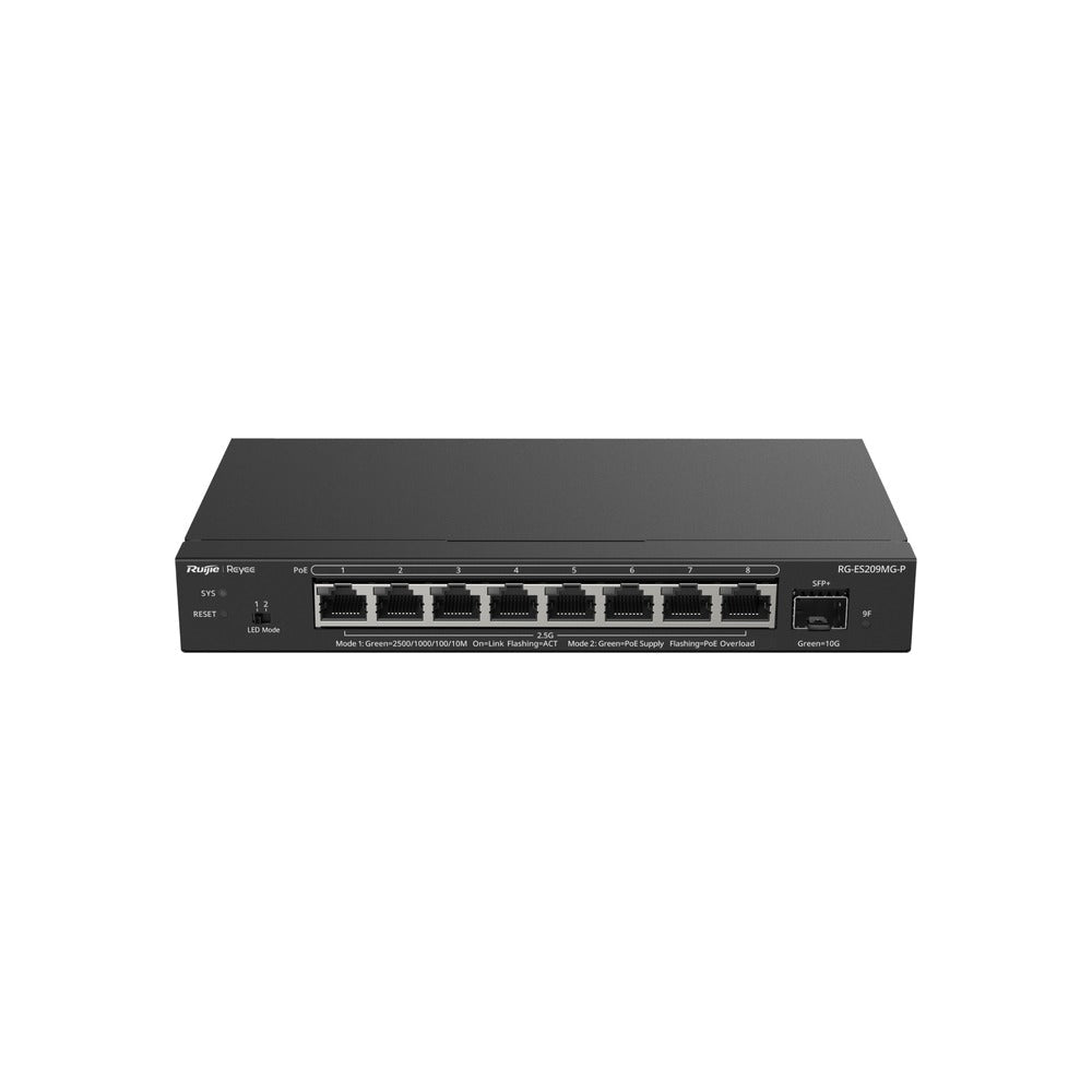 Ruijie Reyee 8P Multi Gig Smart Cloud Managed Switch-8 PoE+(130W), 8X 2.5G, 1X 10G Sfp+