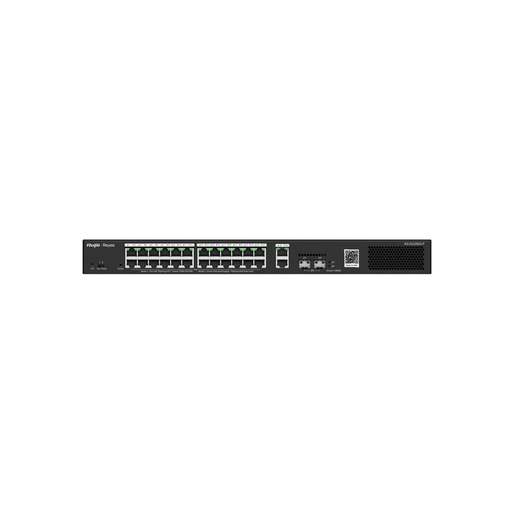 Ruijie Reyee 26P Ge Smart Cloud Managed Switch, 24 PoE+ (370W), 26X Ge + 2X SFP