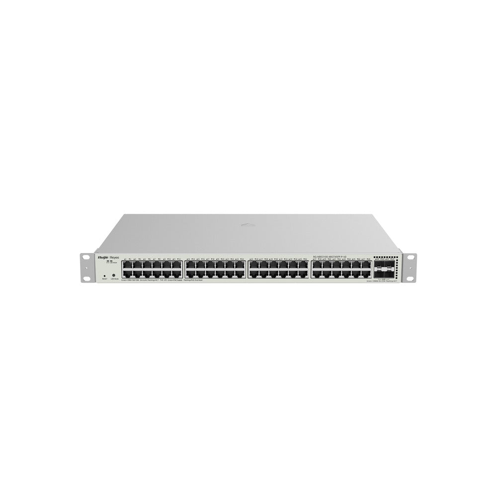 Ruijie Reyee 48 Port Gigabit Layer 2 Managed Switch, 48 PoE+ (370W), 48X Ge + 4X SFP
