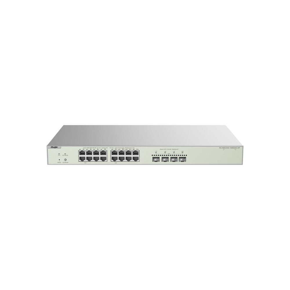 Ruijie Reyee 16P Multi Gig L2+ Switch, 12 PoE+ & 4 Poe++(370W)-16X 2.5G + 4X 10G Sfp+.5Yr