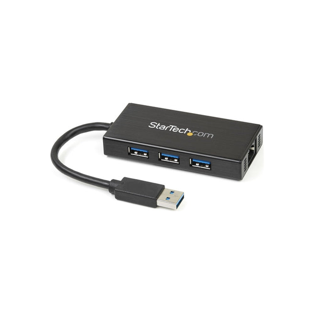 StarTech 3 Port USB 3.0 Hub, W/ GbE, Portable 2Yr