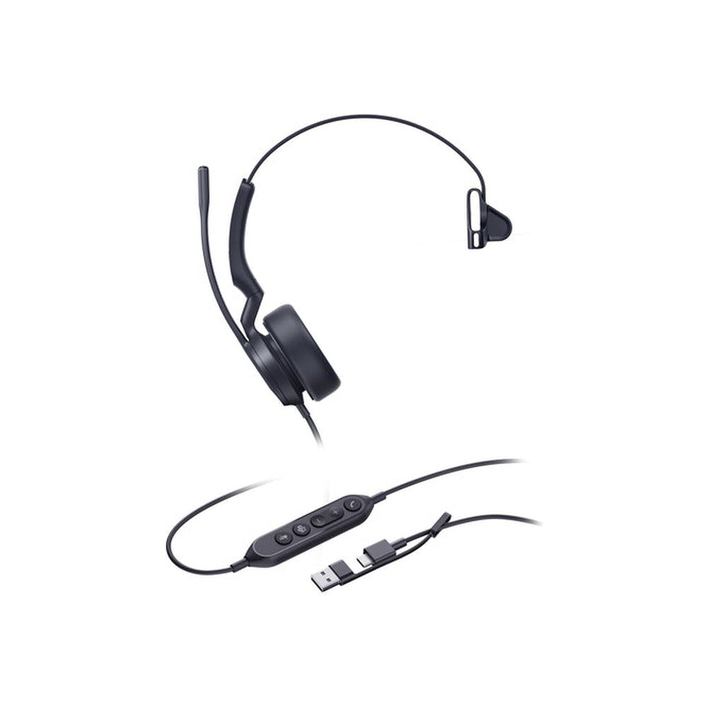 Yealink Wired (UH44) MS Mono Headset, Noise Cancelling Mic, USB C Native, C To A Adapter