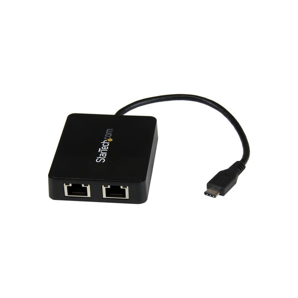 StarTech USB-C To Dual GbE Adapter, USB 3.0(1), Black