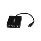 StarTech USB-C To Dual GbE Adapter, USB 3.0(1), Black
