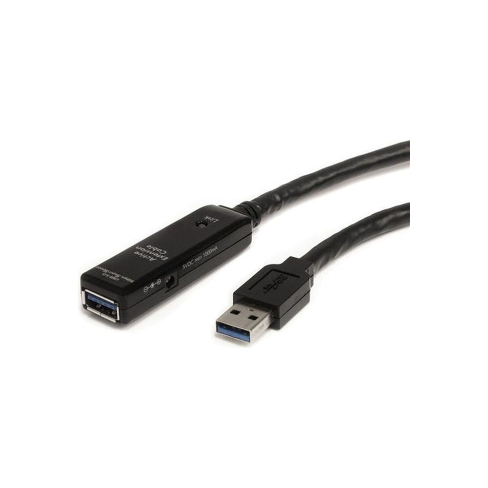 StarTech 10M USB 3.0 A To A Extension Cable, M/F, Black, LED, Ltw