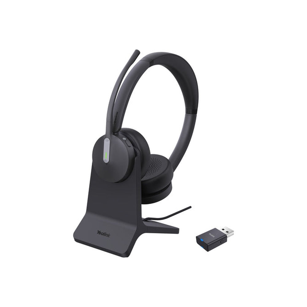 Yealink Bluetooth Dect (WH64) MS Stereo Hybrid Headset, Wdd60 Dect Dongle, Charging Stand