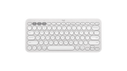 Logitech Pebble Keys 2 K380S Keyboard, Multi Device, Bluetoothle, Tonal White