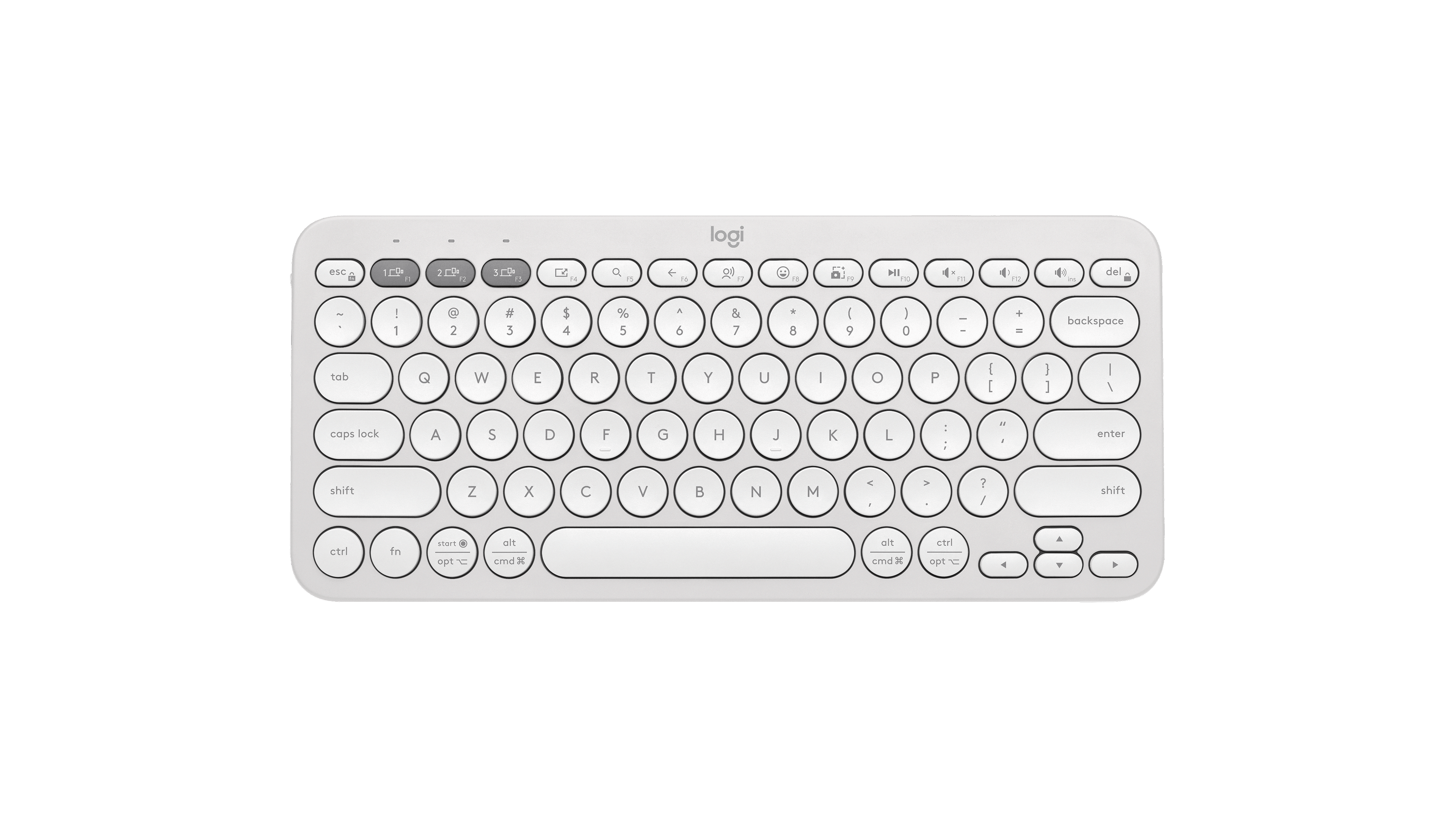 Logitech Pebble Keys 2 K380S Keyboard, Multi Device, Bluetoothle, Tonal White