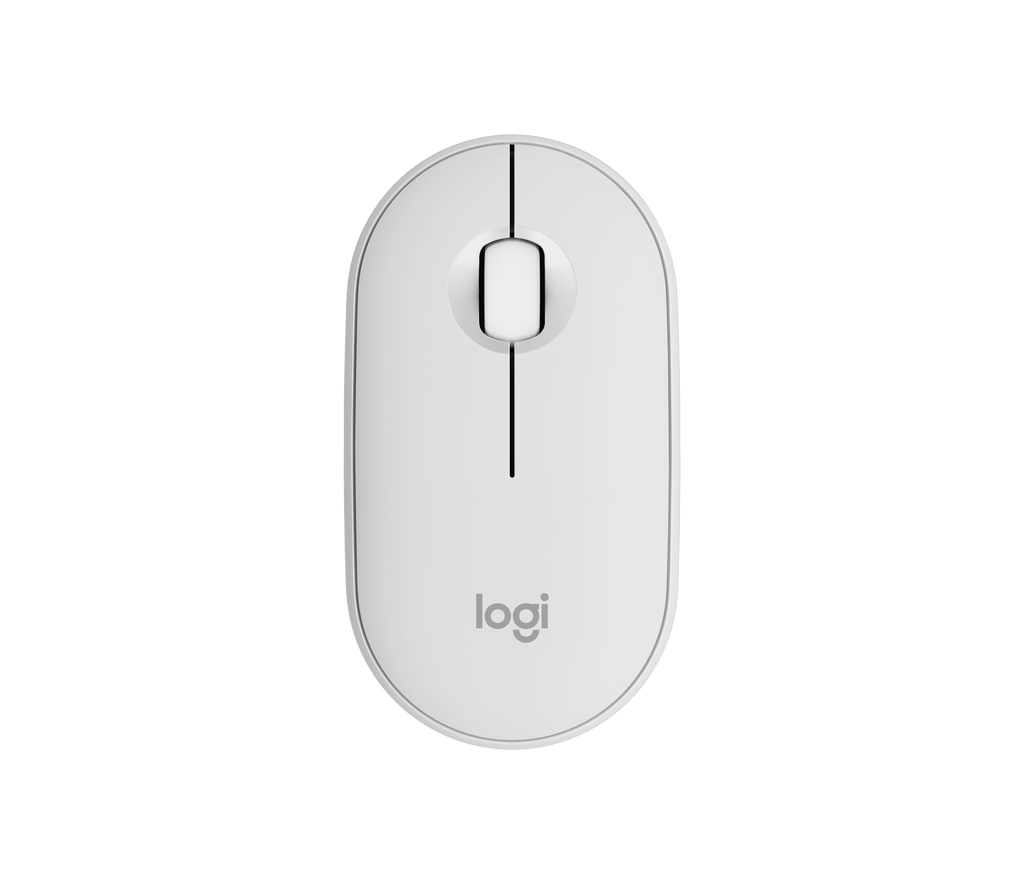 Logitech Pebble Mouse 2 M350S Bluetooth, Multi Device, Tonal White