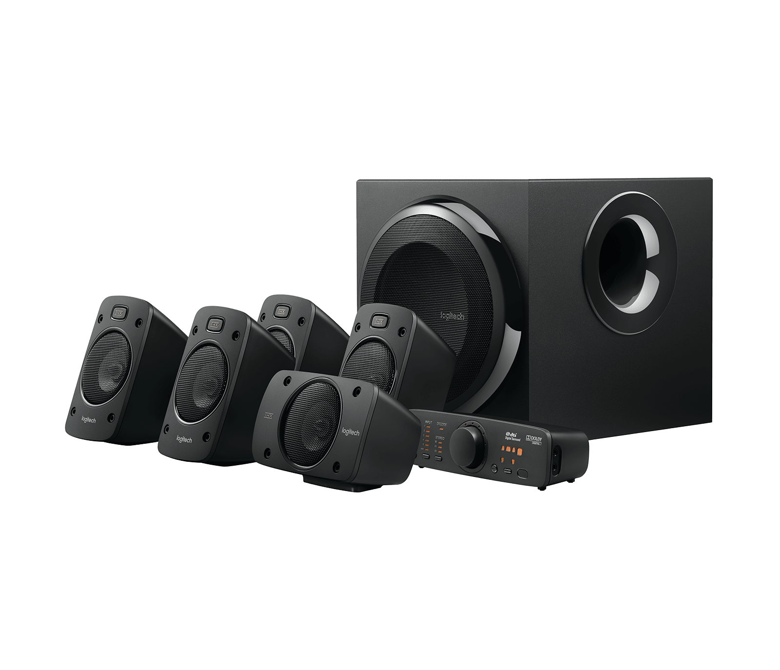 Logitech Z906 5.1 Surround Sound Speakers, Rms(500W), Optical(2), 3.5Mm(1), Rca(1)